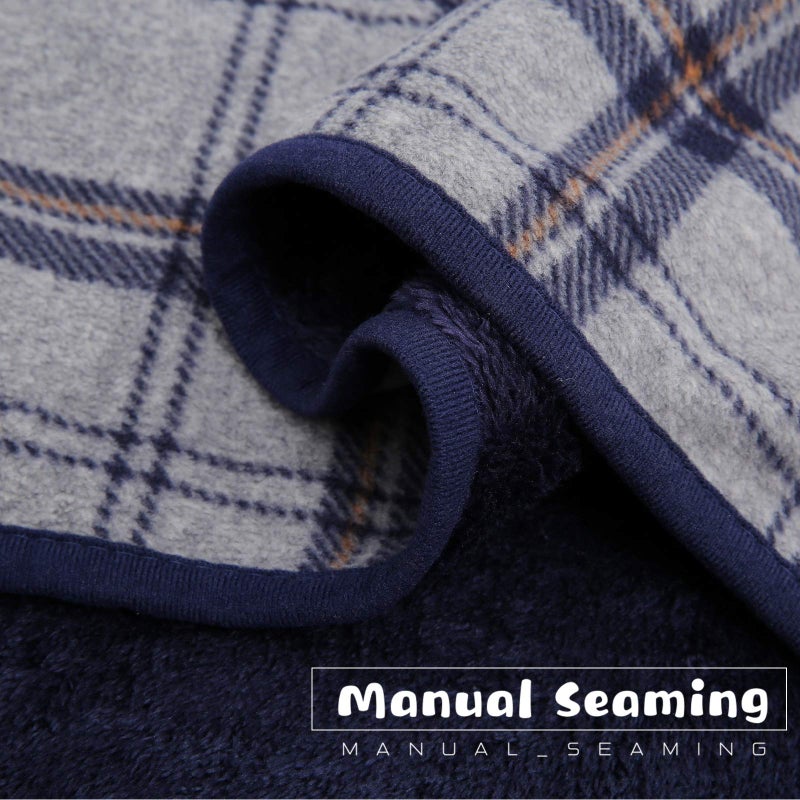 XING YE CHUAN Fleece Wearable Blanket, Comfy Poncho Throw with Buttons, Plush Sleeveless Blankets, for Women Cape Wrap Cover for Lightweight Microfiber Plaid Design (Grey) - Image 3